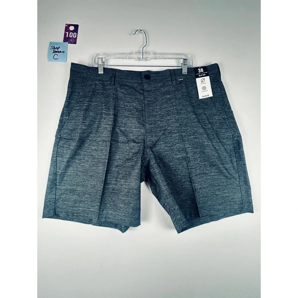 Hurley Mens H20 Dri Shorts Size 38 Black Heather Performance Casual Streetwear